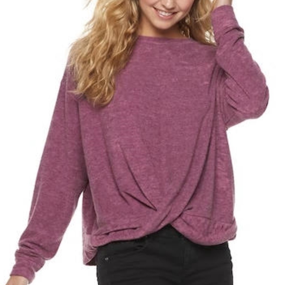 NWT Juniors' Mudd® French Terry Twist Sweatshirt